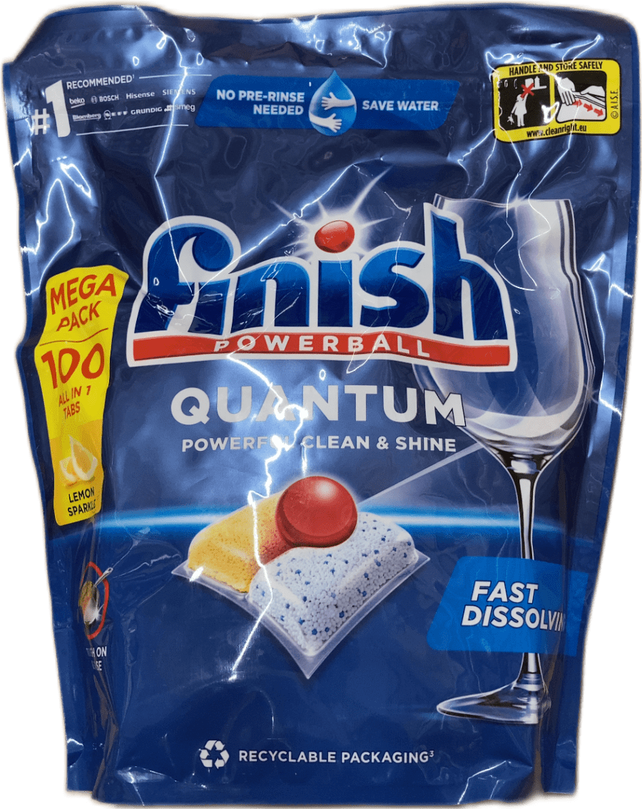 Finish Powerball Quantum All-in-1 Lemon Sparkle uppþvottavélatöflur 1040 g