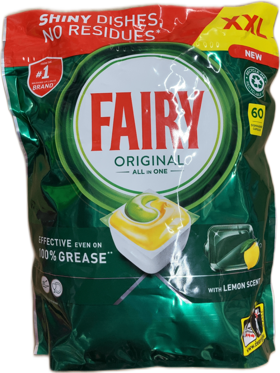 Fairy All in One Original Sítróna uppþvottavélarhylki, 50 stk