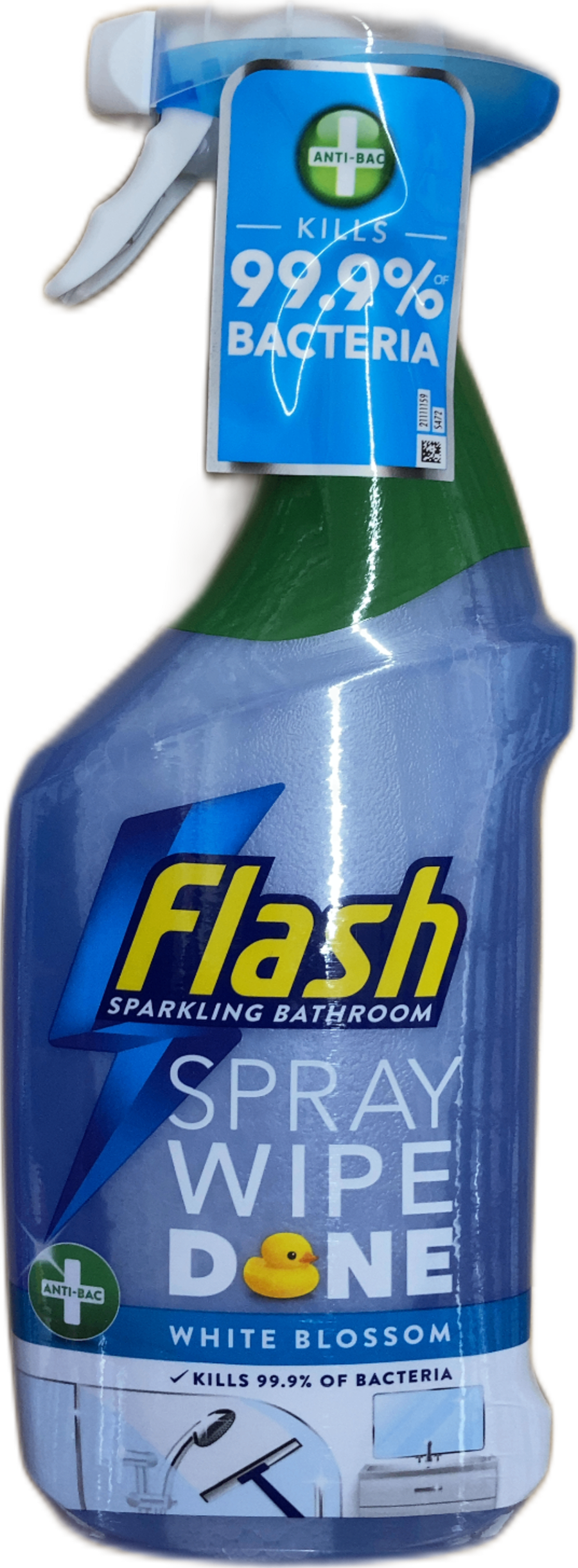 Flash sótthreinsandi glansandi baðherbergjahreinsisprey, hvít blómailmur, 800 ml