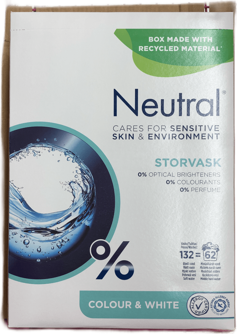 Neutral Storvask þvottaefnisduft fyrir litaðan og hvítan þvott 5,27 kg