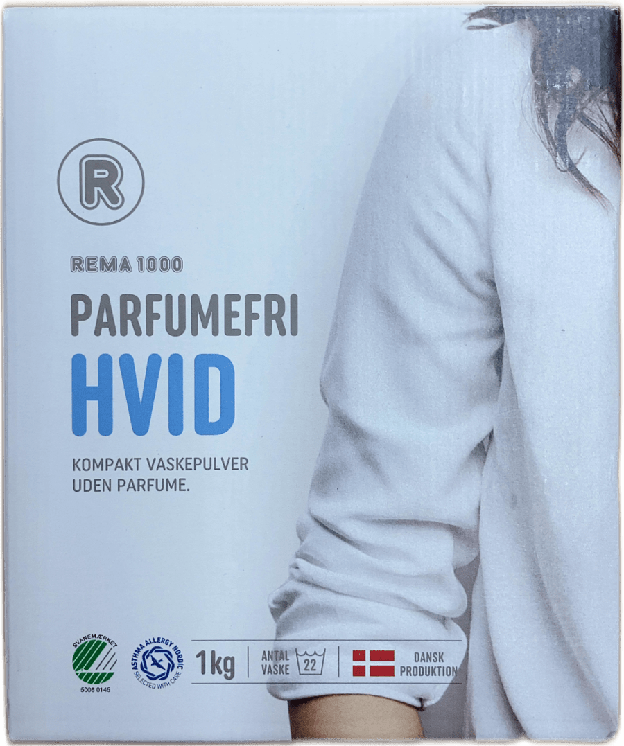 REMA 1000 Ilmlaust þjappað þvottaduft fyrir hvítan þvott 1 kg