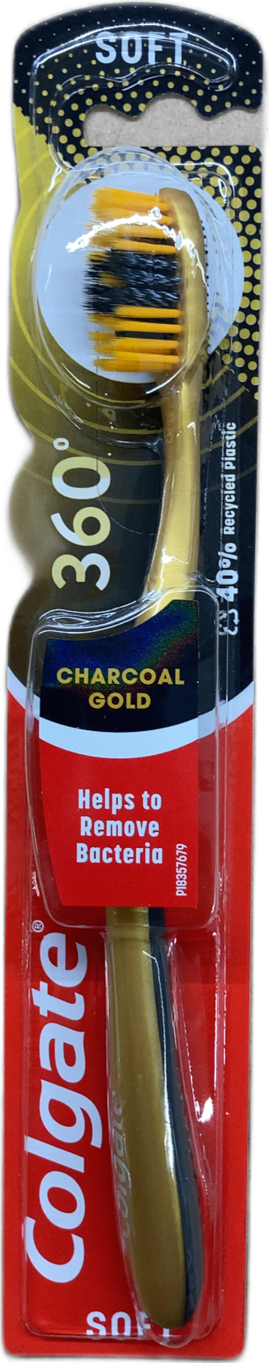 Colgate 360 Charcoal Gold mjúkur tannbursti 1 stk