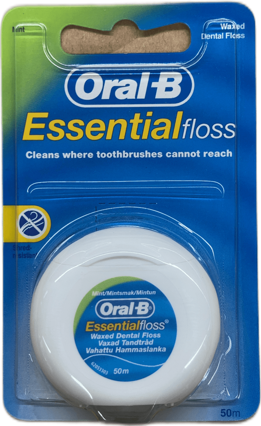 Oral-B Essentialfloss vaxaður tannþráður með myntu 50 m