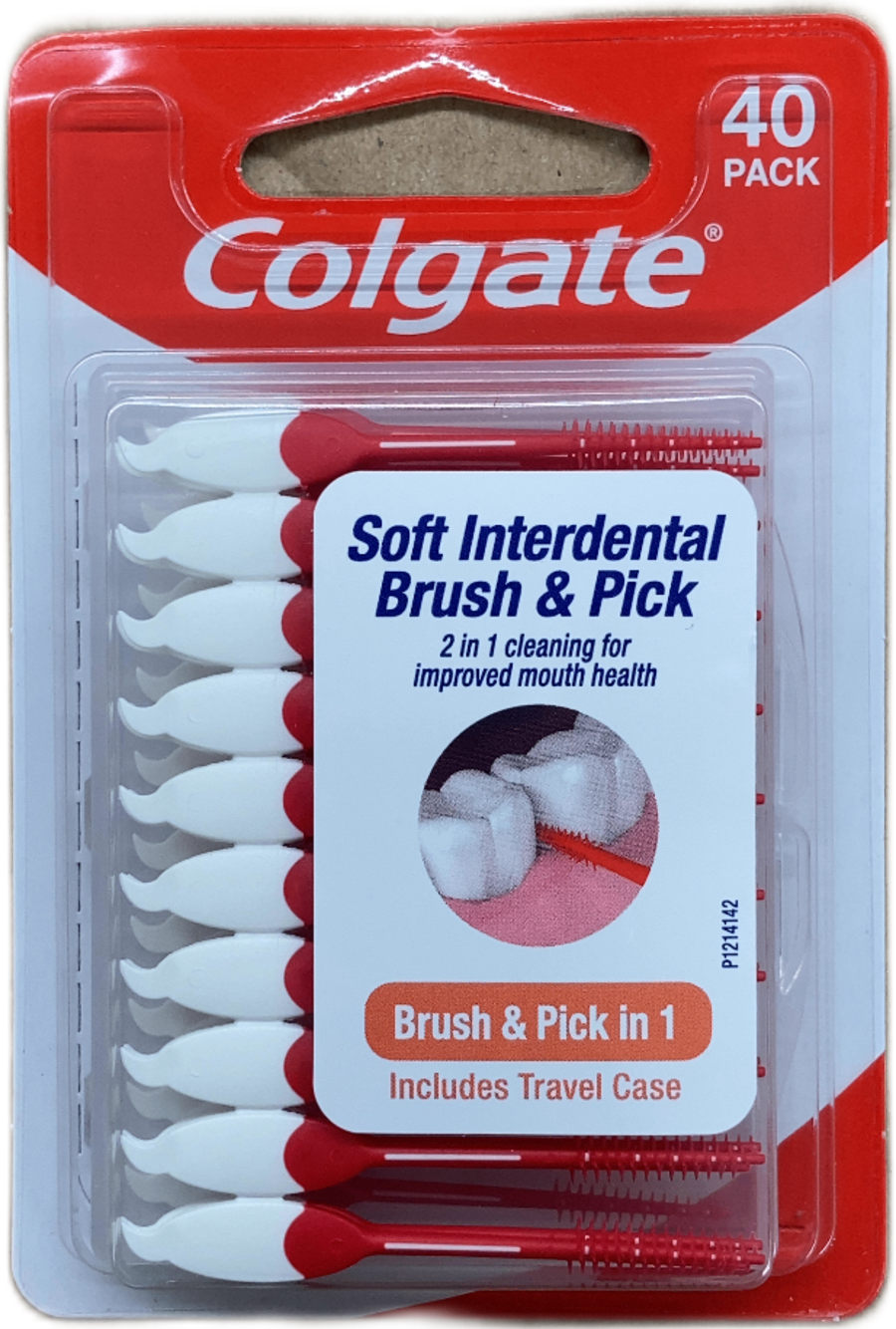 Colgate mjúkur 2-í-1 millitannabursti og tannstöngull, 40 stk