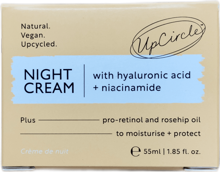 UpCircle næturkrem með hýalúrónsýru, níasínamíði og rósaberjum 55 ml