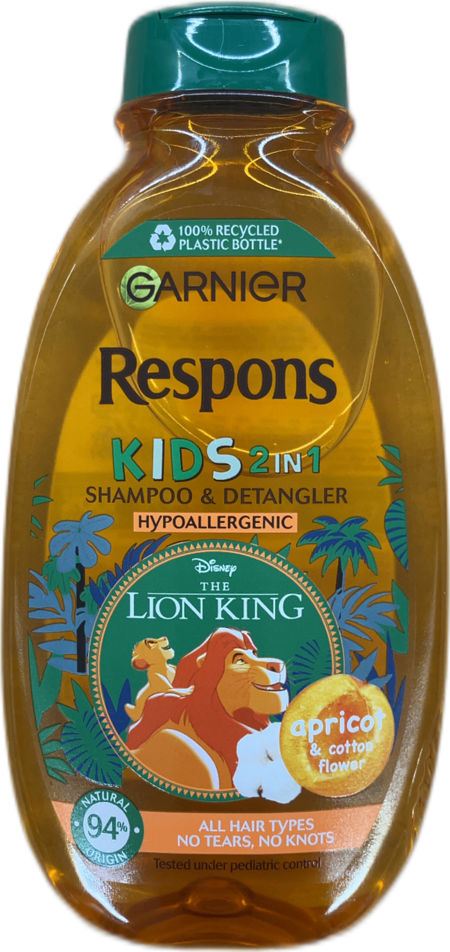 Garnier Respons Kids 2-í-1 sjampó og flókaleysir, apríkósa og bómullarblóm, 250 ml