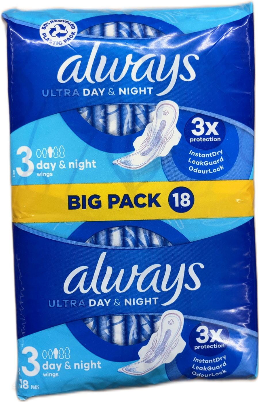 Always Ultra Dag & Nótt ilmandi dömubindi með vængjum 18 stk