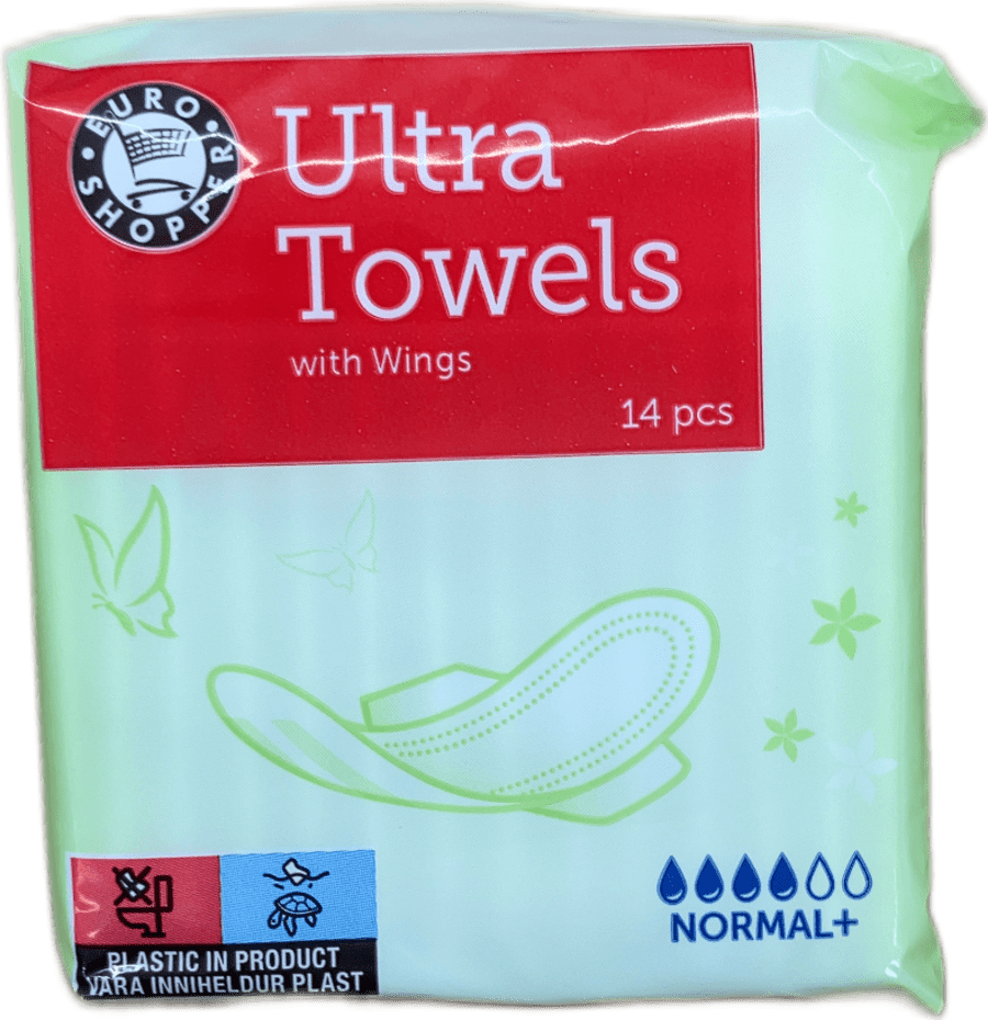 Ultra dömubindi Normal Plus með vængjum 14 stk
