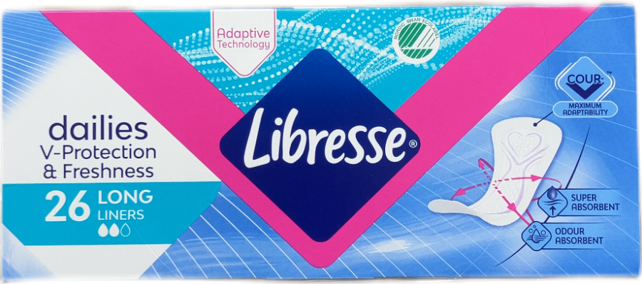 Libresse Dailies Fresh & Protect Long Liners 26 stk