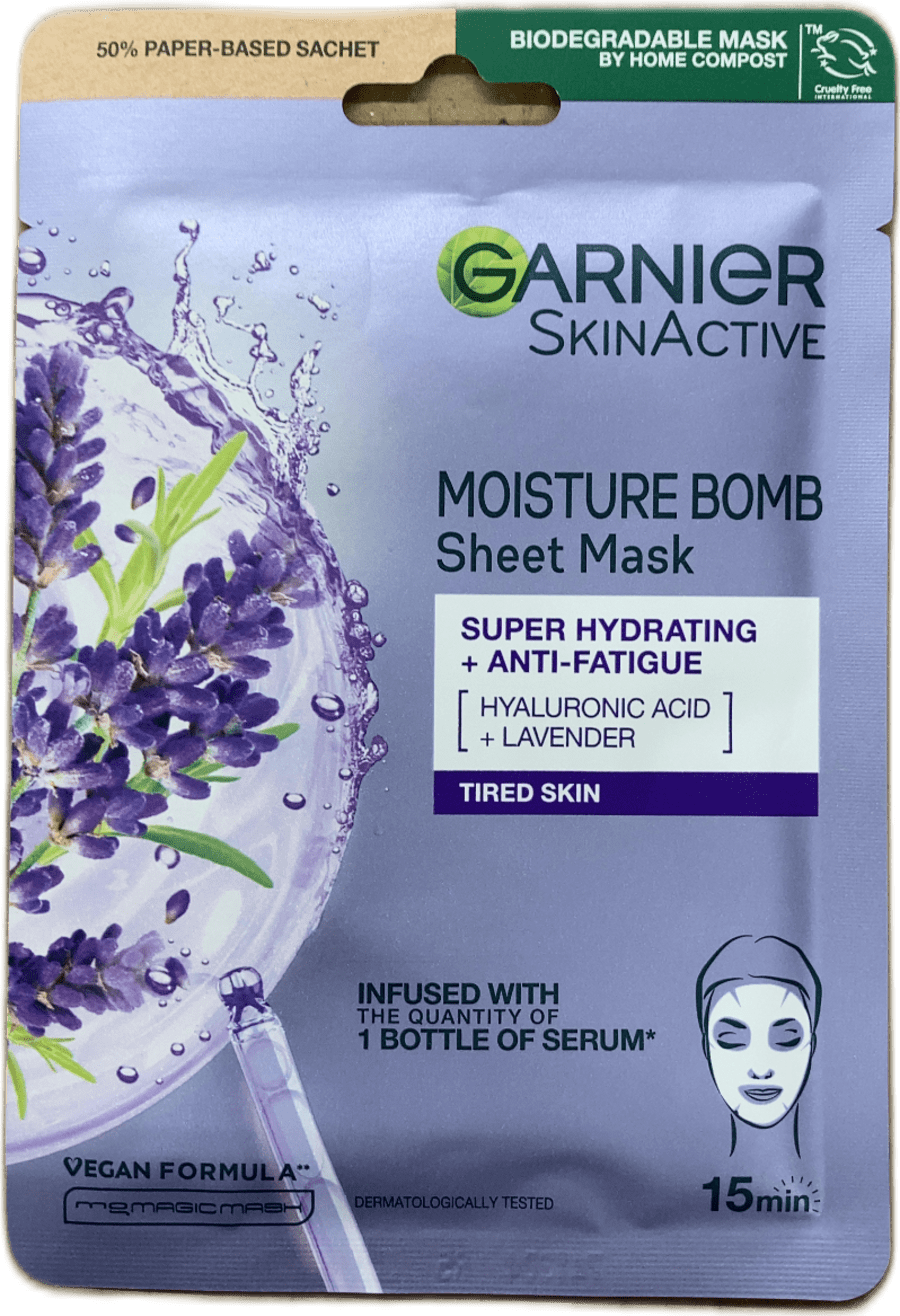 Garnier SkinActive Moisture Bomb ofur rakagefandi lakgríma gegn þreytu 28 g