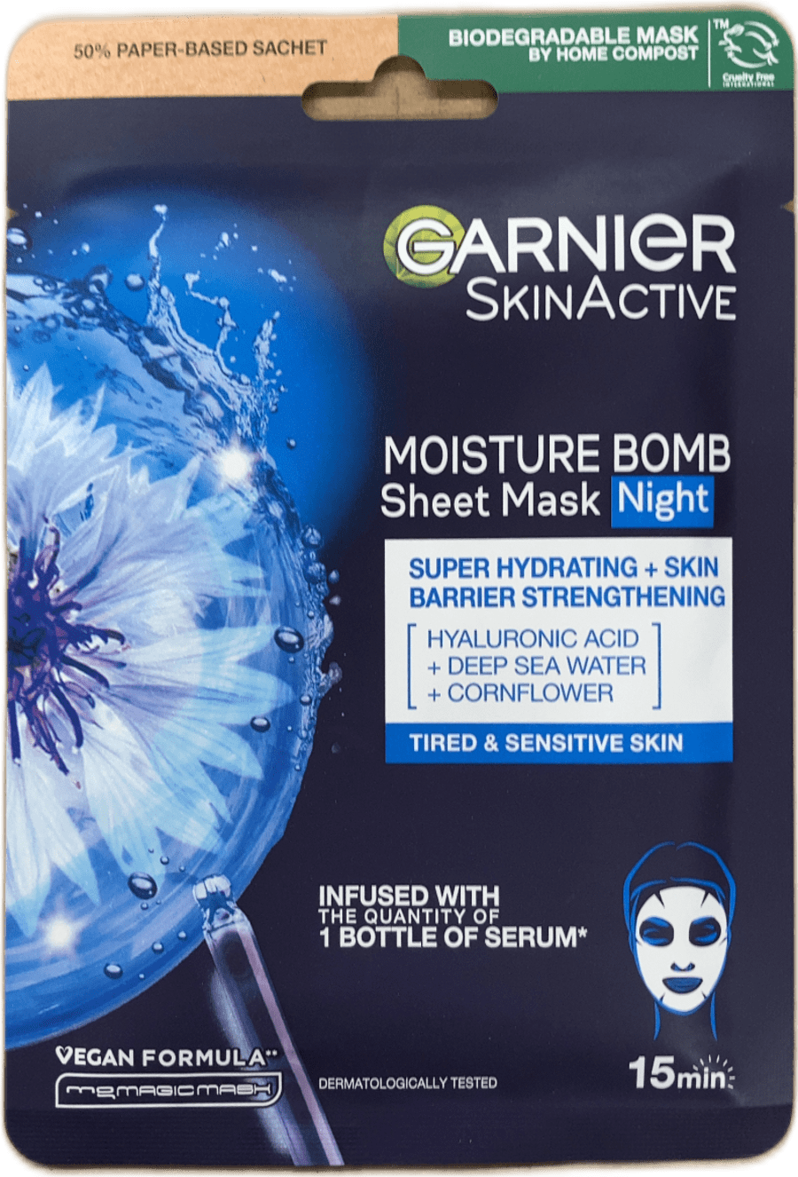 Garnier SkinActive Moisture Bomb nætur blaðmaski 28 g