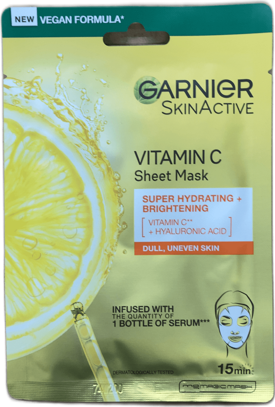 Garnier SkinActive C-vítamín ofurrakagefandi + lýsandi lakmaski 28 g