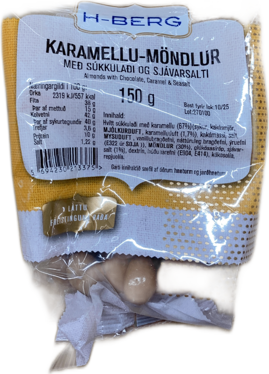 H-Berg karamellu-möndlur 150 gr