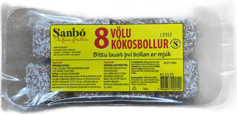Völu kókosbollur 8 stk