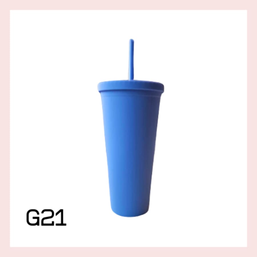 Glas með röri 700ml- 22 litir