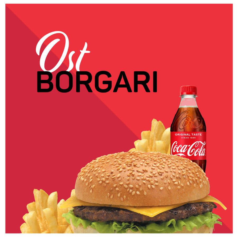 Tilboð - 1 - Ostborgari, franskar og kók