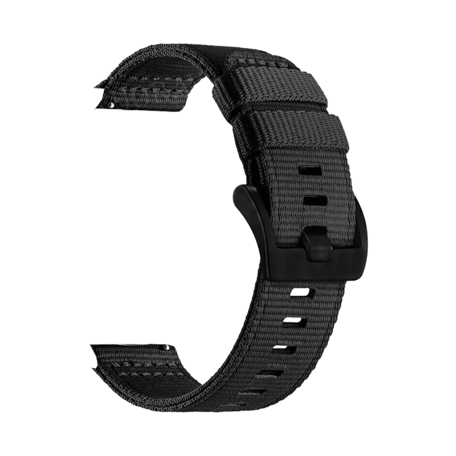 20mm ól fyrir snjallúr (W070) - Svört nylon ól