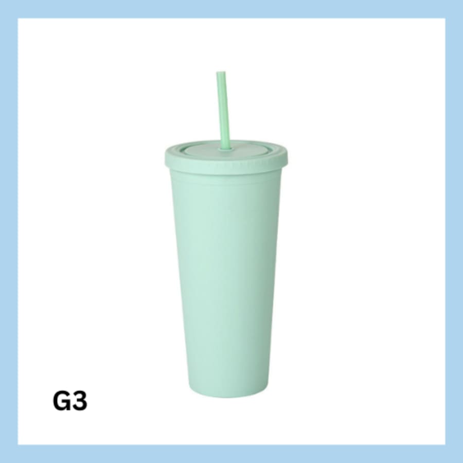 Glas með röri 700ml- 22 litir
