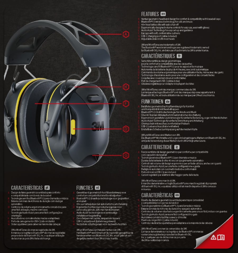 3M Heyrnarhlíf Worktunes Bluetooth