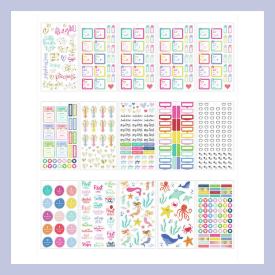 The Happy Planner límmiðar – Meðganga og fyrstu mánuðirnir