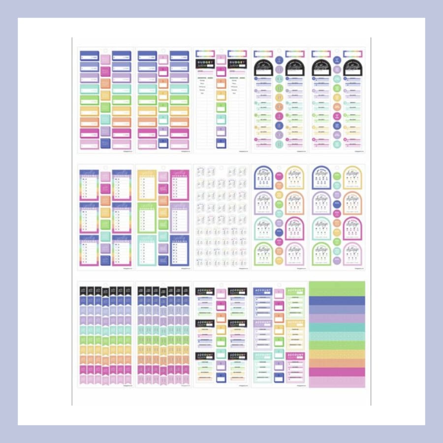 The Happy Planner límmiðar – Fjármál og sparnaður