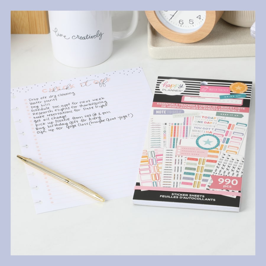 The Happy Planner límmiðar – Tékklistar og venjur