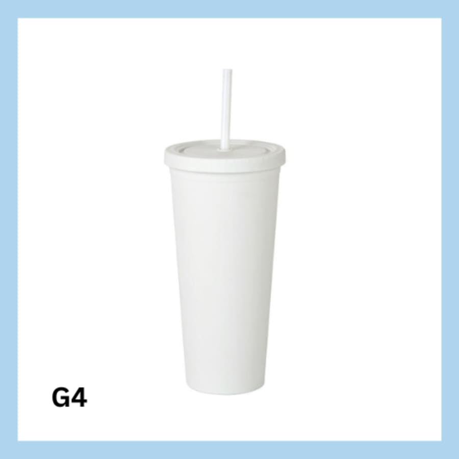 Glas með röri 700ml- 22 litir