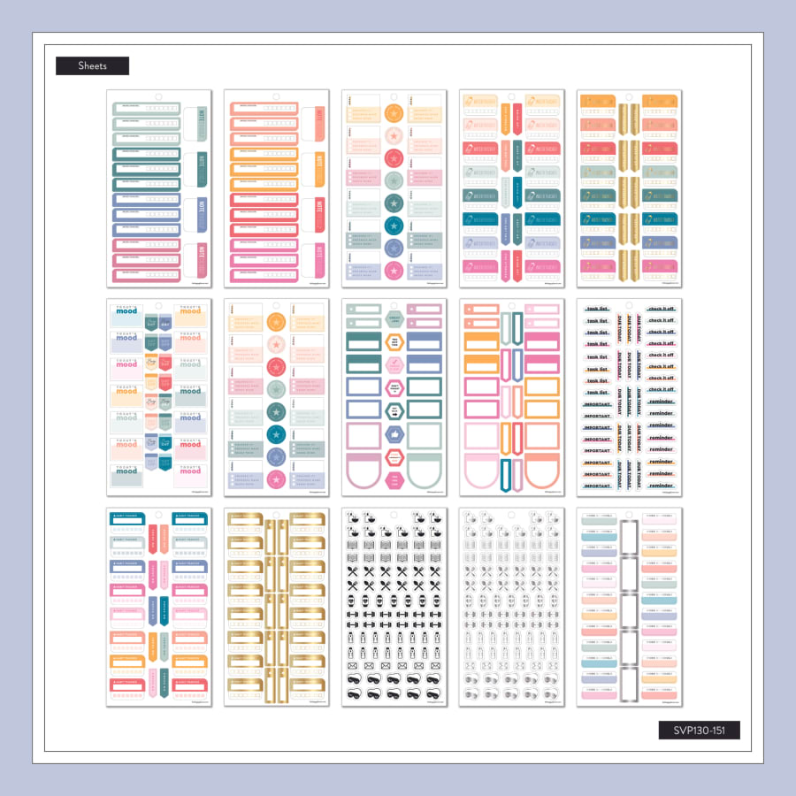 The Happy Planner límmiðar – Tékklistar og venjur