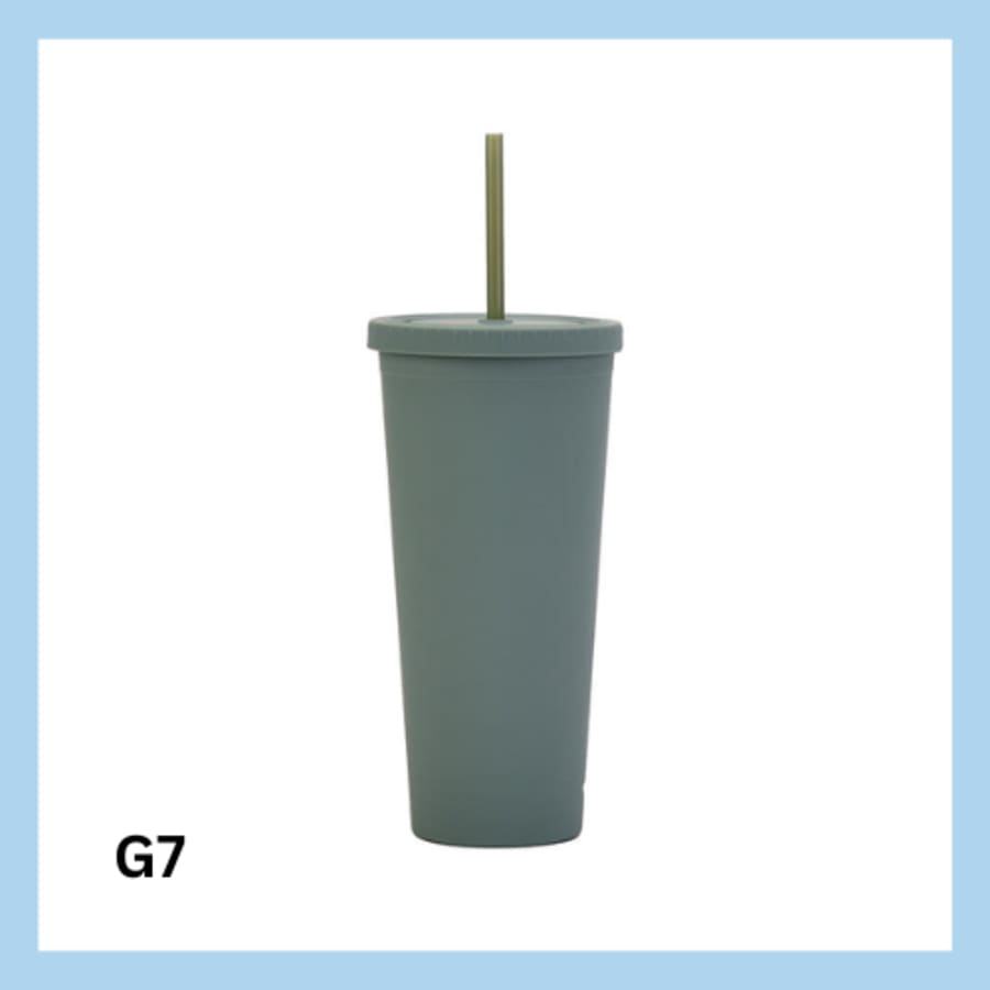 Glas með röri 700ml- 22 litir