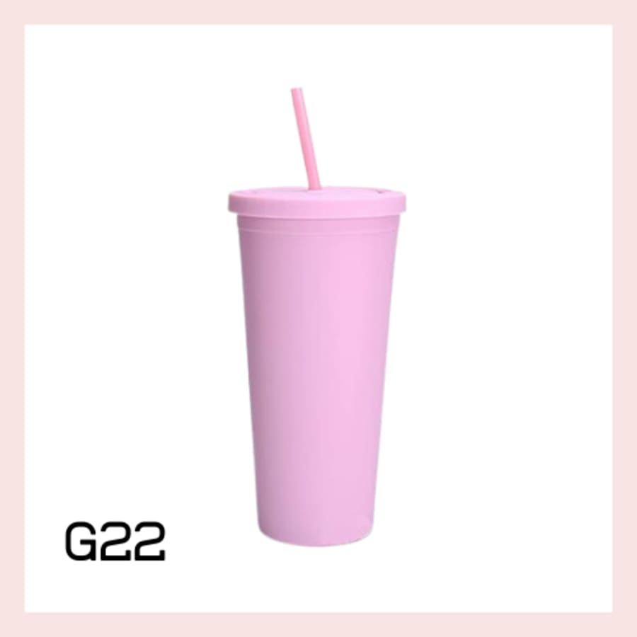 Glas með röri 700ml- 22 litir