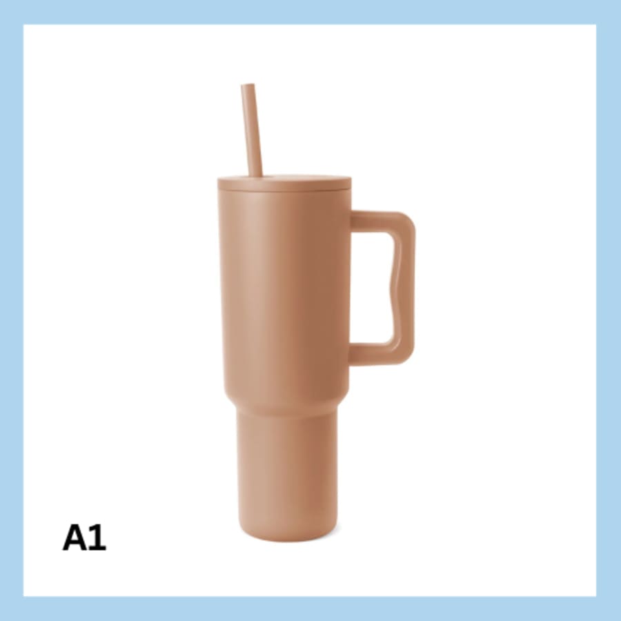 Sérmerktur stálbrúsi með röri 1200ml – 13 litir