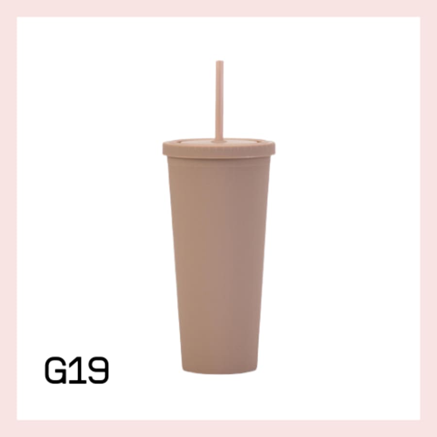 Glas með röri 700ml- 22 litir