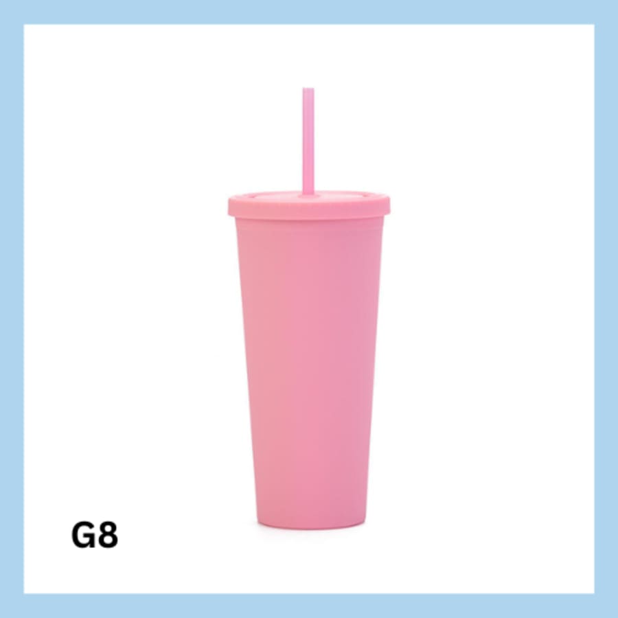 Glas með röri 700ml- 22 litir