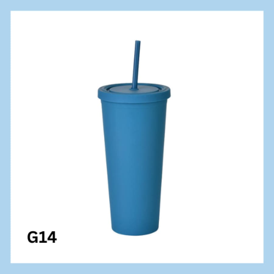 Glas með röri 700ml- 22 litir