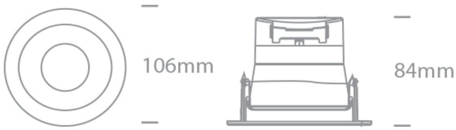 8w dark light stillanlegt svart