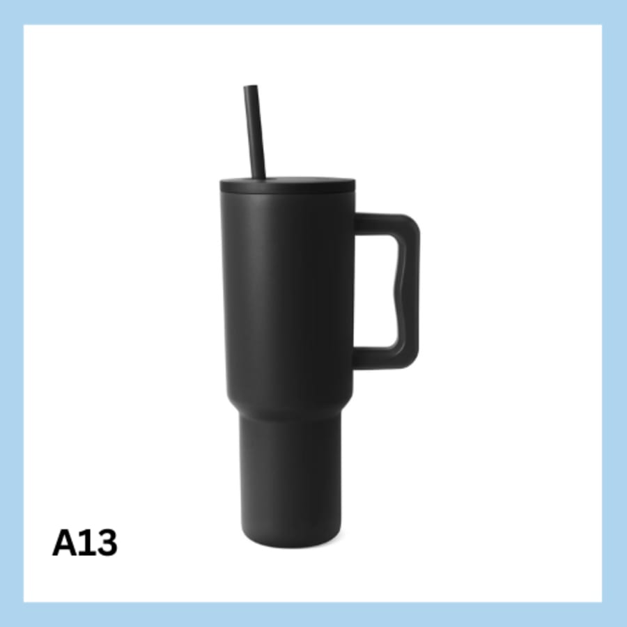 Sérmerktur stálbrúsi með röri 1200ml – 13 litir