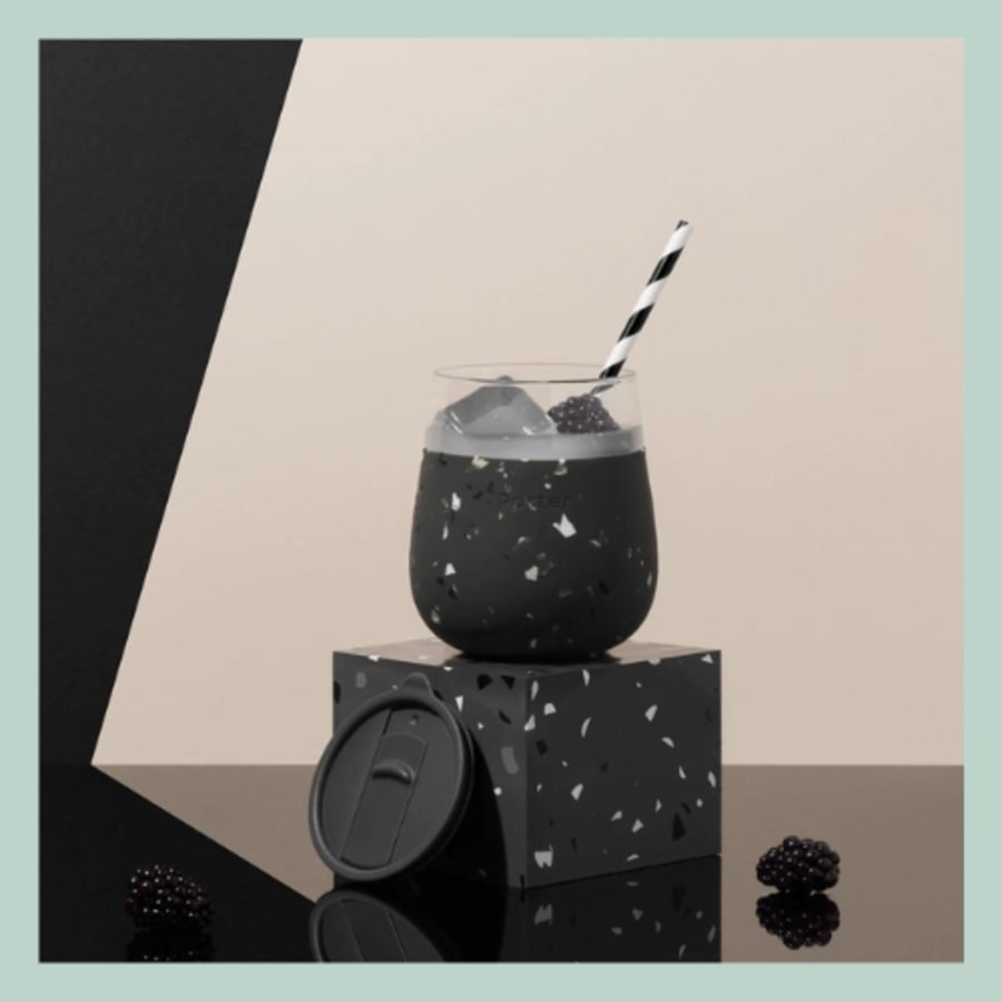 Porter glas með loki – Terrazzo Charcoal
