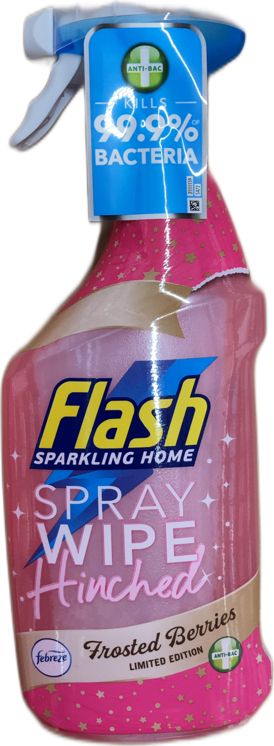Flash Sparkling Home úða- og þurrkuhreinsir Hinched Febreze Frosted Berries bakteríudrepandi 800 ml