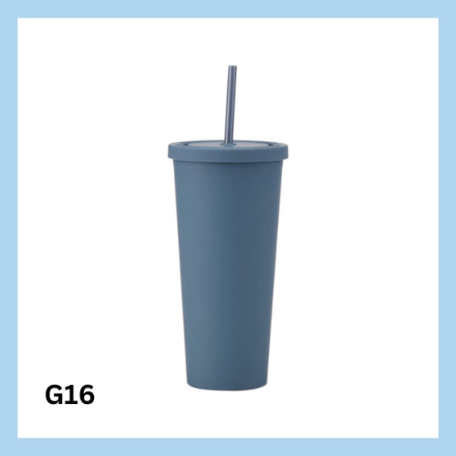 Glas með röri 700ml- 22 litir