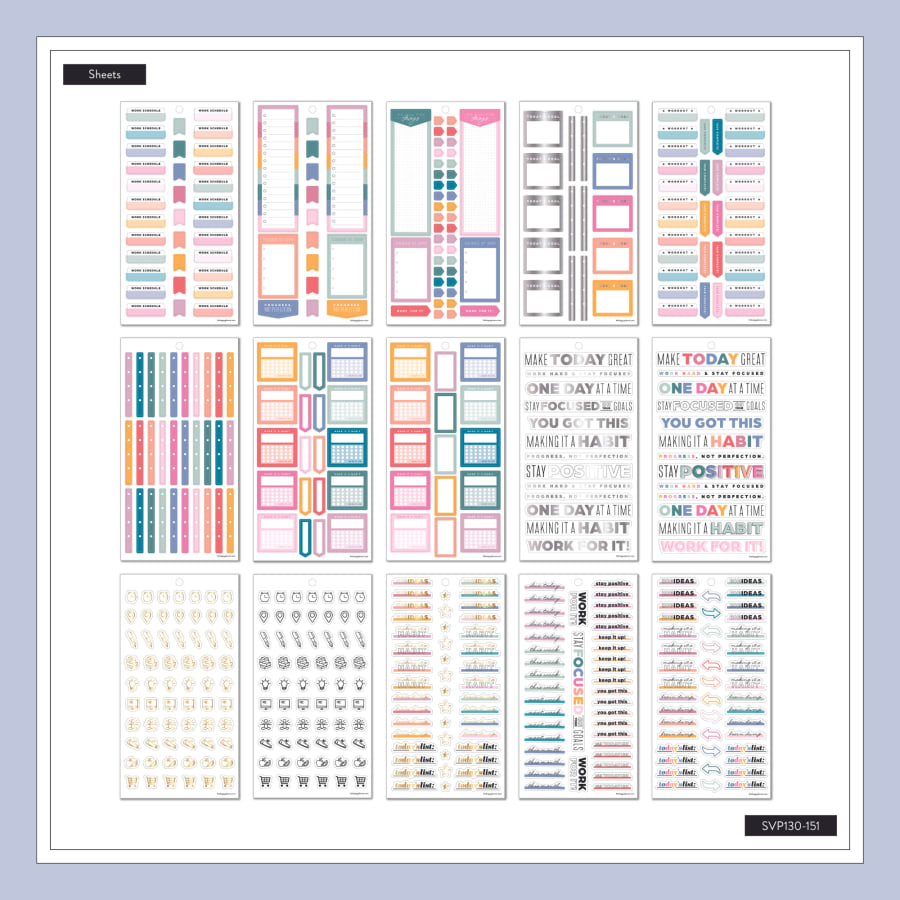 The Happy Planner límmiðar – Tékklistar og venjur
