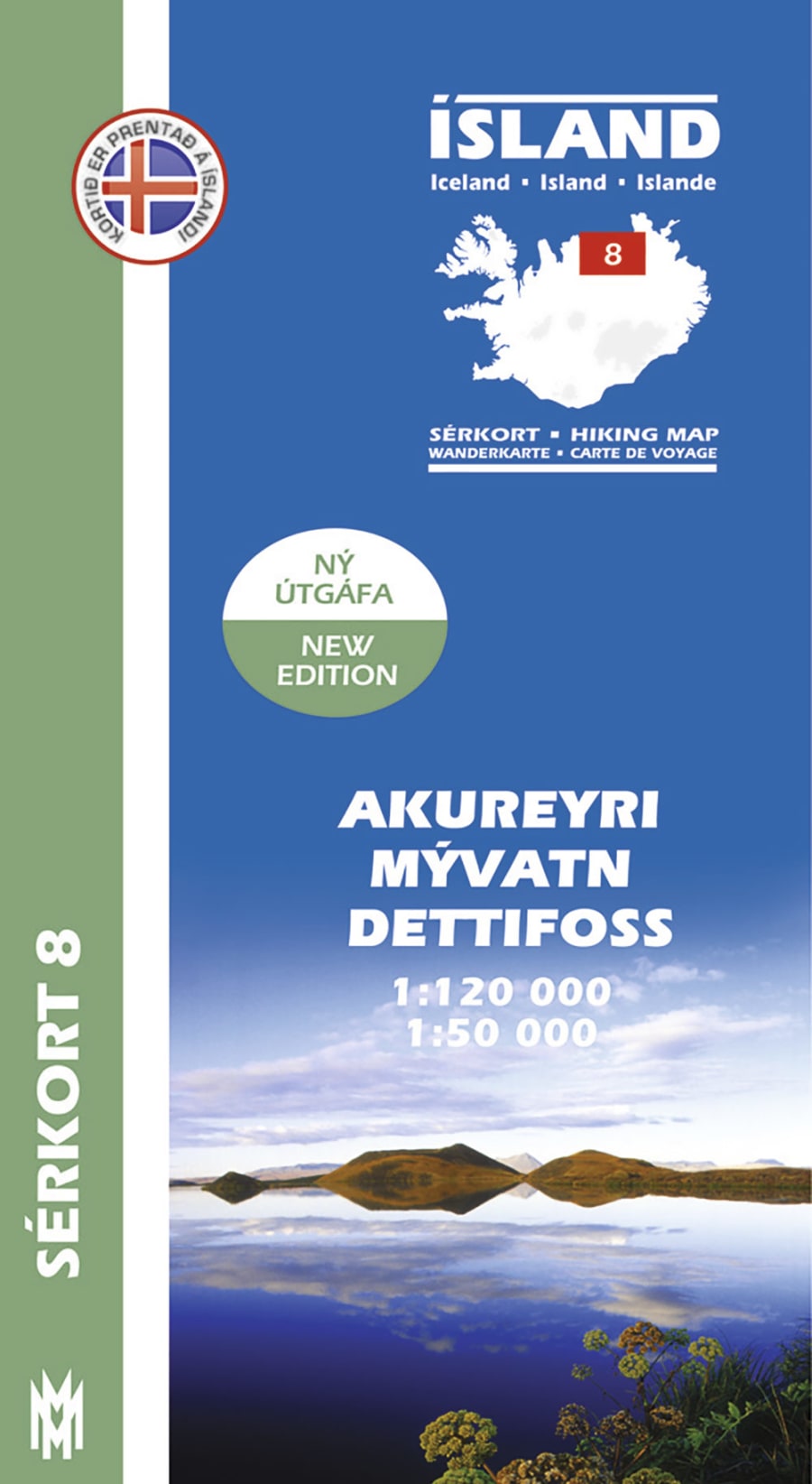 Akureyri, Mývatn, Dettifoss 1: 120 000 - Sérkort 8