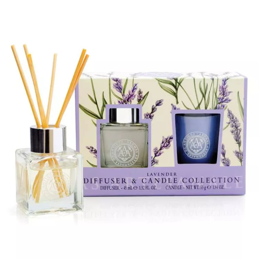 Aromas Artesanales de Antigua Ilmstangir og ilmkerti  gjafasett - Lavender