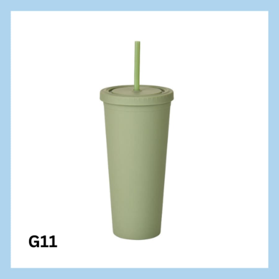 Glas með röri 700ml- 22 litir