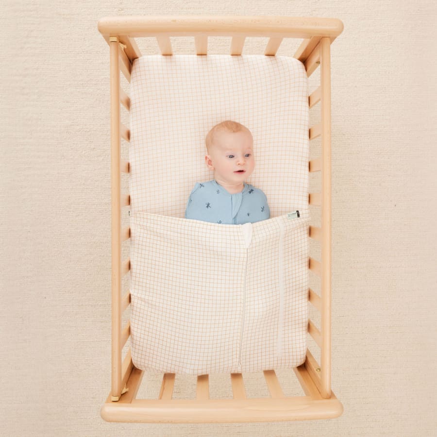 Baby Tuck Sheet – Caramel grid