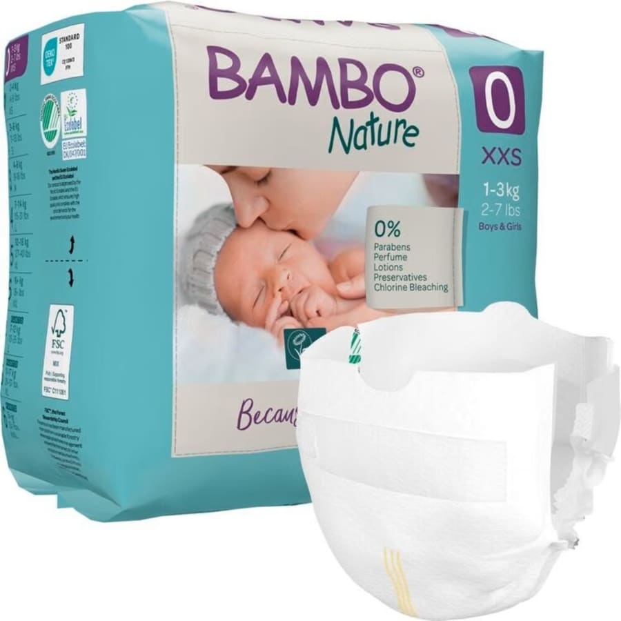 Bambo nature, st.0, (xxs) fyrirburableyjur 24 stk