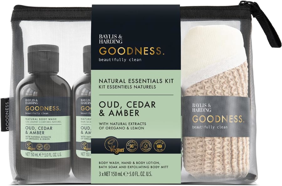 Baylis & Harding Goodness Oud, Cedar & Amber Essentials Gjafasett