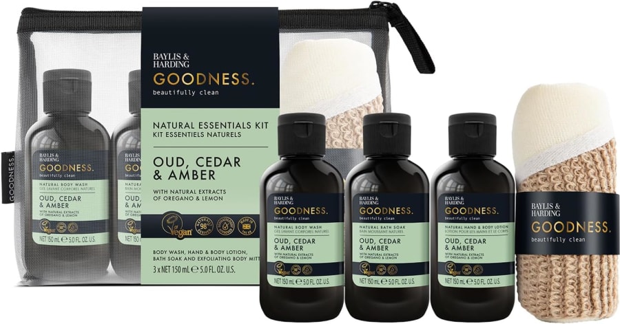 Baylis & Harding Goodness Oud, Cedar & Amber Essentials Gjafasett