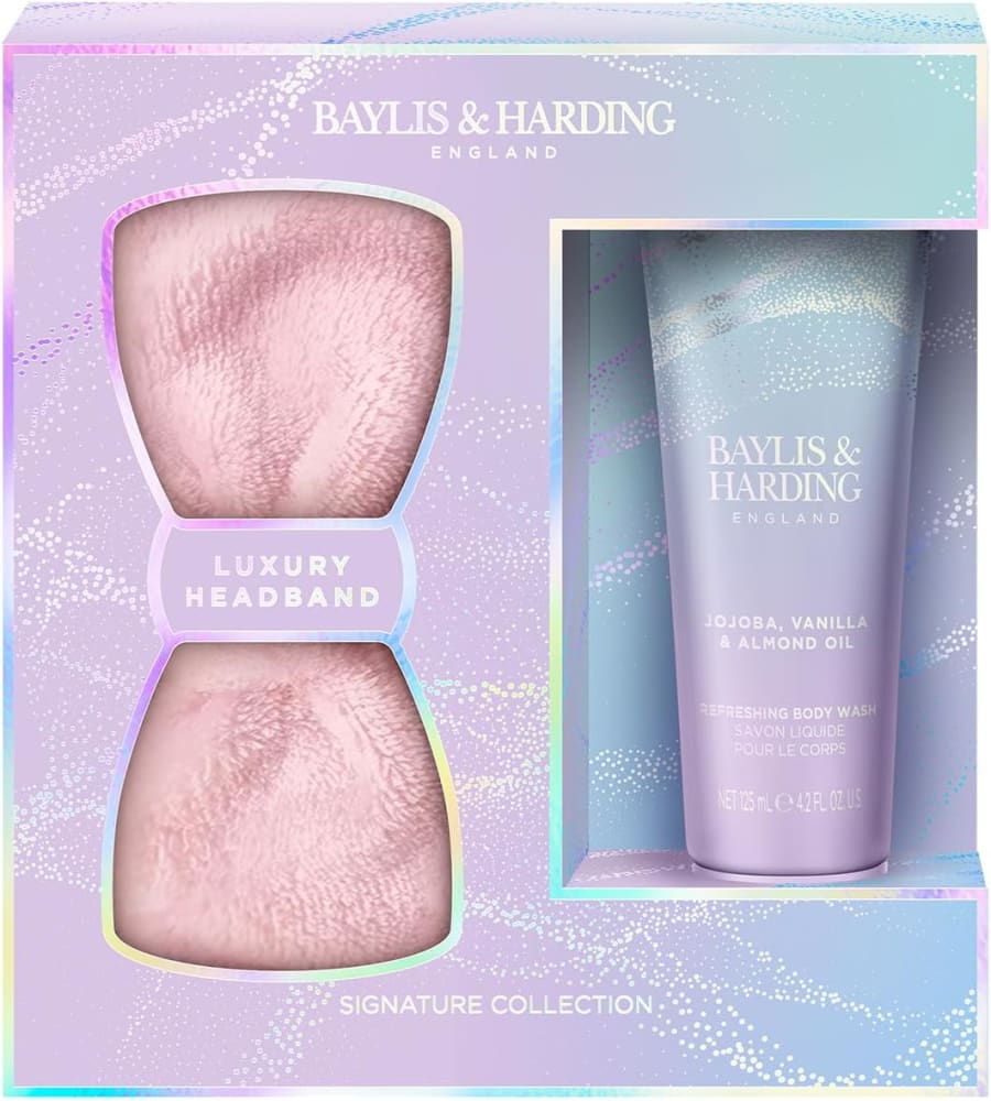 Baylis & Harding Jojoba, Vanilla & Almond Lúxus Gjafasett með Hárbandi