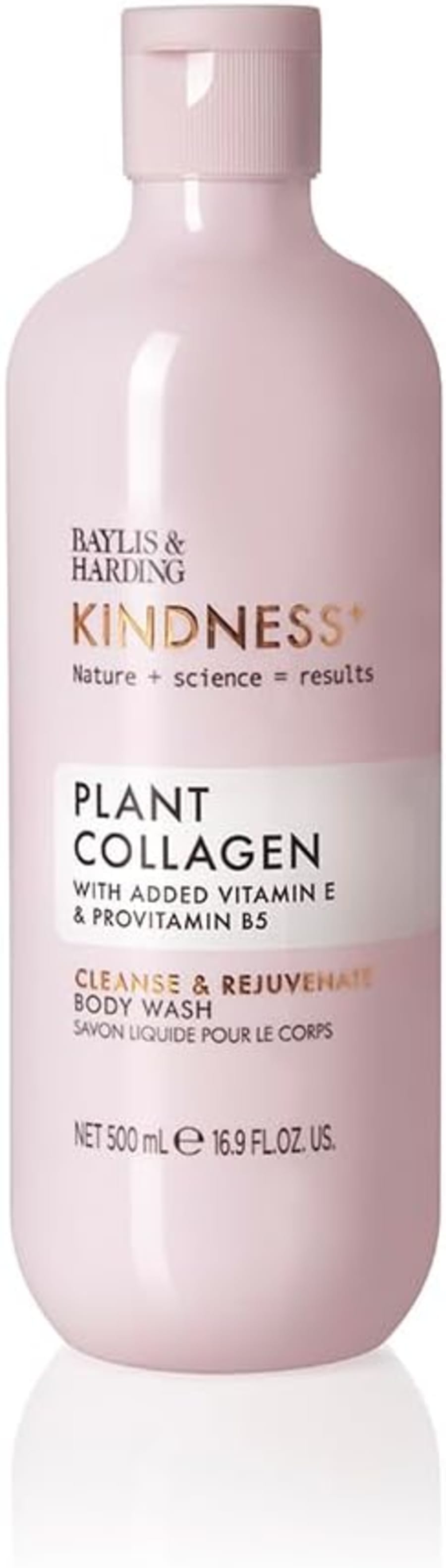 Baylis & Harding Kindness + Plant Collagen, Rose Water & Coconut Milk Fragrance,Cleanse & Rejuvenate Bað- og Sturtusápa 500 ml