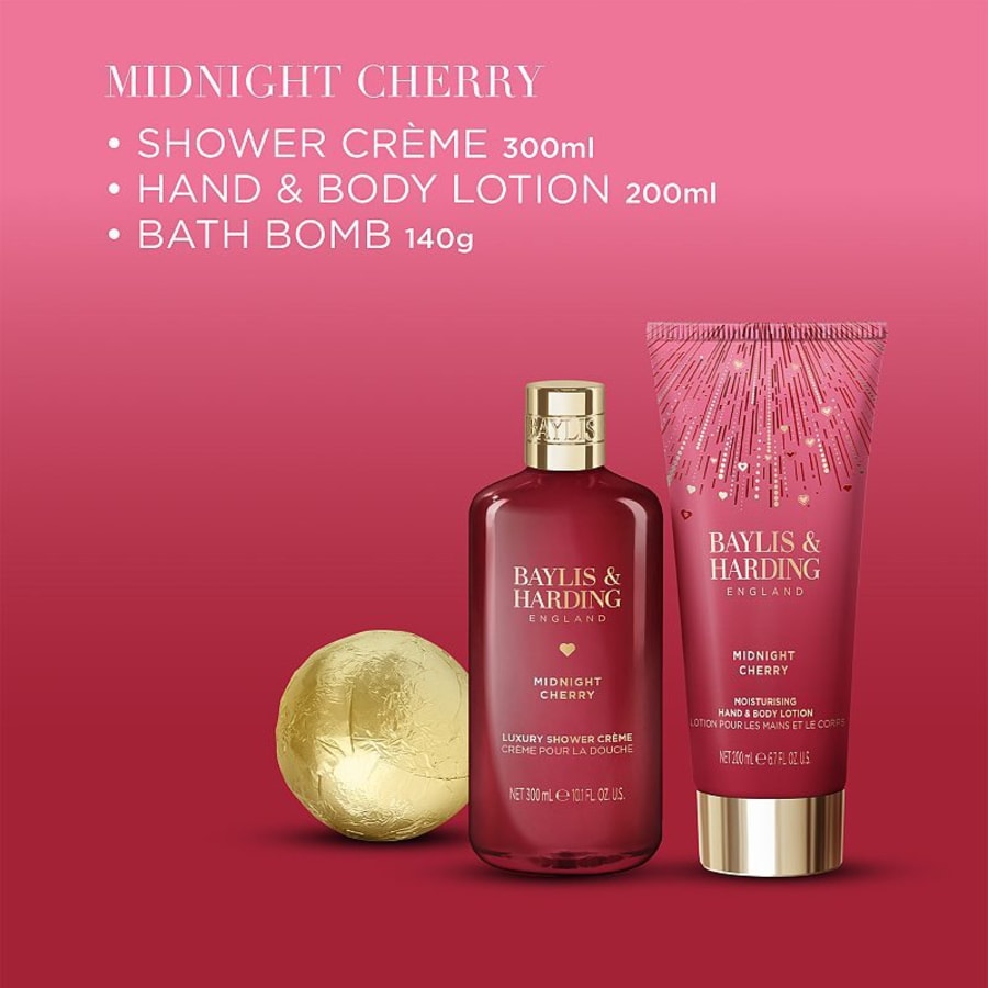 Baylis & Harding Midnight Cherry Luxury Hjartalagað Gjafasett